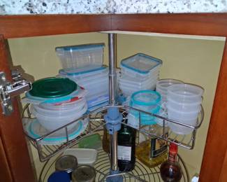 Kidney Chrome Shelf Lazy Susan Kitchen Base Cabinet Corner Organizer Rack