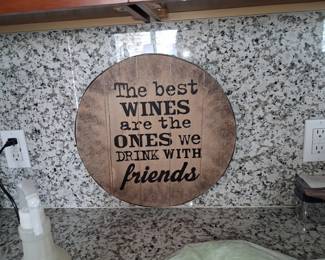 Wine Barrel Head Wall Plaque with Quote