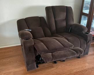 Double recliner with heat and massage