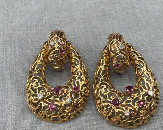 14K gold, diamond and rubies with appraisal