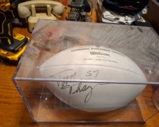 Tom Thayer Signed Chicago Bears Wilson Football