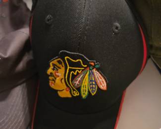 Chicago Blackhawks NHL Black Baseball Cap with Embroidered Team Logo and Red Accents