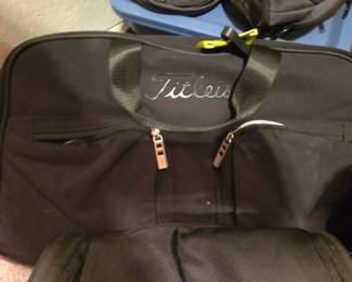 Titleist Black Golf Duffel Bag, Embroidered Logo, Dual Carry Handles, Zippered Compartments & Sports Travel Storage