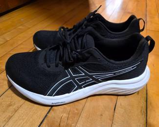 Oasis, ASICS GEL-Contend 9 Black & White Athletic Running Shoes, Breathable Mesh Lace-Up Sneakers with AMPLIFOAM+ Cushioning