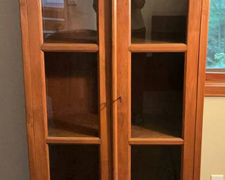 Lot 1: Rustic Pine, Glass Front Bookcase