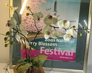 Lot 65: Frame Cherry Blossom Festival Poster, Fake Orchid
