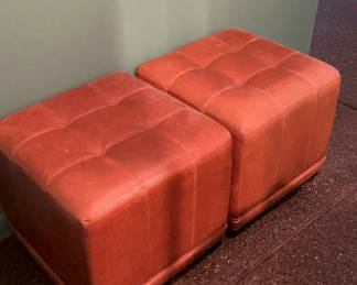 Lot 72: Two Leather Ottomans