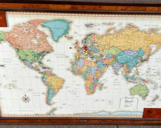 Lot 127: Framed Map of the World