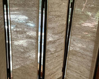 Lot 103: Bamboo And Fabric Vintage room Divider