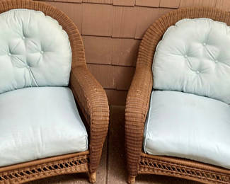 Lot 50: Pair of Wicker Composite Outdoor Chairs