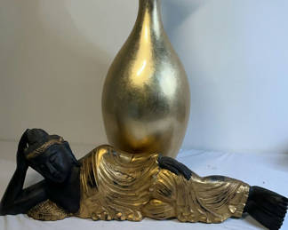Lot 18: Resting Siddharth And Gold Vase