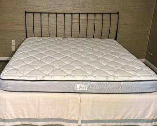 Lot 8: King Sized Mattress, Bed Frame, and Bedding