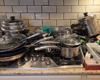 cooking pans and utensils