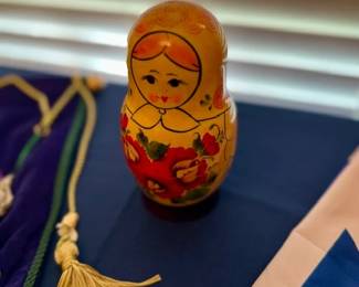 Vintage wooden nesting doll / matryoshka doll