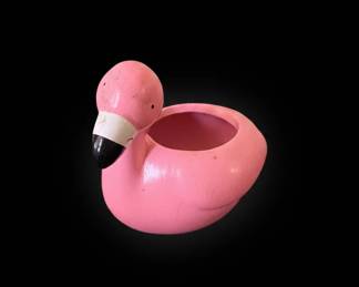 Vintage Ceramic Flamingo Planter