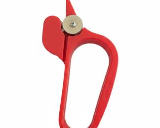 red plastic rolling scissors