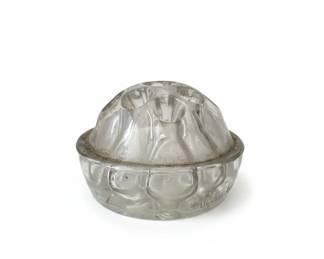Vintage Clear Glass Flower Frog  holes