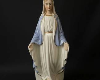 Vintage Porcelain Madonna Wall Pocket Vase  American Bisque second image