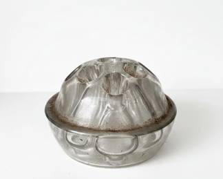Vintage Clear Glass Flower Frog  holes second image