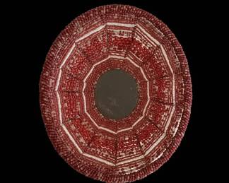 Vintage African Beaded Pedestal Bowl second image