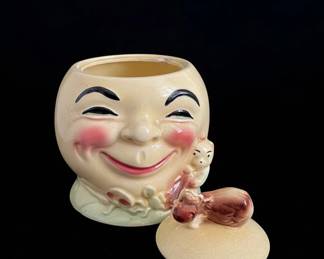 Hey Diddle Diddle Cow Jumps Over the Moon Antique Cookie Jar cracked second image