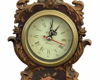 Richards Winchester Rococo Style Mantel Clock with Floral Motif second image
