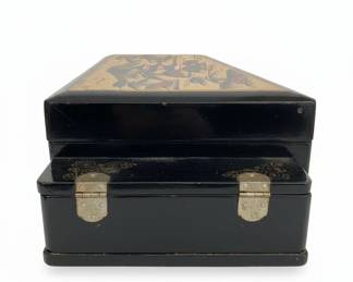 Vintage Japanese Lacquerware Musical Jewelry Box  Grand Piano Shape