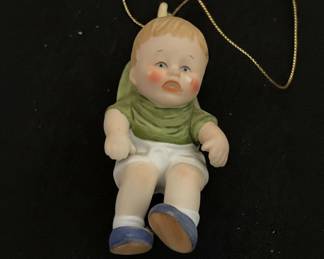 Vintage Bisque Piano Baby Figurine Ornament