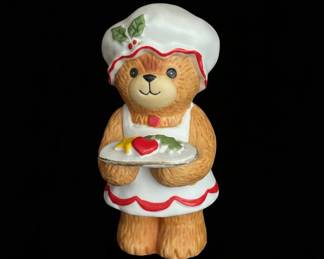 Lucy and Me Bear Figurine  Chef with Cookie
