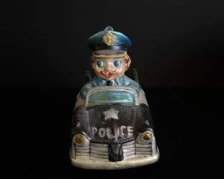 Vintage Blown Glass Police Car Ornament