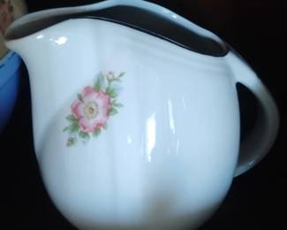 Hall China Rose White Pitcher