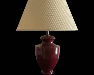 MidCentury Sang de Boeuf Glazed Ceramic Table Lamp