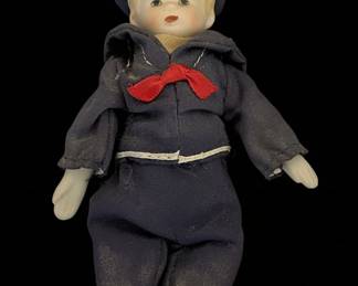 Vintage Russ Berrie Porcelain Sailor Boy Doll