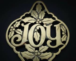 Vintage Avon Holly  Joy Cast Iron Trivet