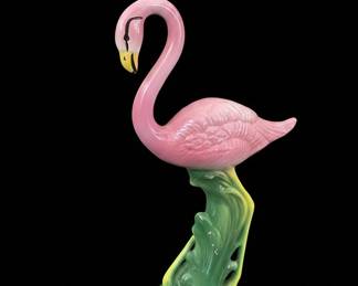 Vtg MCM Ceramic Pink Flamingo Figurines California Pottery s Art Deco second image