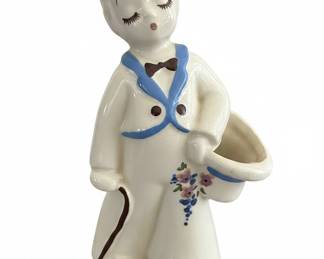Delee Art Pottery Figurine Larry s Dapper Young Man Planter