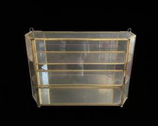 Vintage Brass and Glass ThreeTier Display Case for Miniatures