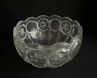 EAPG Moon and Star Pattern Punch Bowl Set