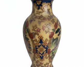 Japanese Satsuma Style Vase with Cranes second image