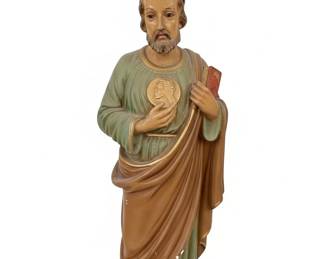 Vintage Saint Jude Thaddeus Plaster Statue  Likely Mexican Origin second image