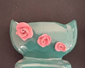 California Pottery RoseEmbellished Planter with C.E. Mark