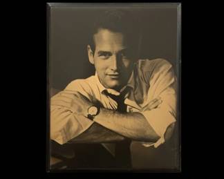 Paul Newman Portrait Wood Plaque by Giuseppe Lo Cascio