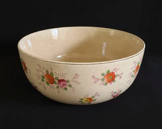 Vintage Japanese Floral Transferware Serving Bowl second image