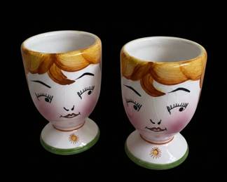 Vintage Pretty Maidens in a Row Figural Egg Cups