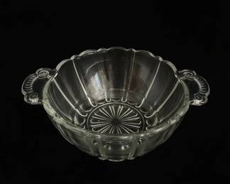 Anchor Hocking Old Cafe Clear Handled Nappy Bowl