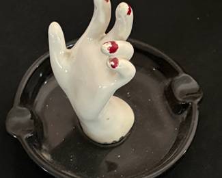 Vintage Ceramic Hand Ring Holder Ashtray