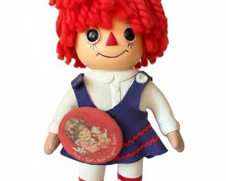 Vintage Knickerbocker Raggedy Ann Doll with Put a Little Love in Your Heart Pin