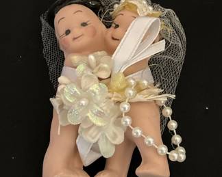 Vintage Bisque Kewpie Bride and Groom Figurine