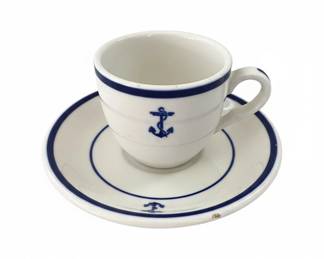US Navy Fouled Anchor Shenango China Demitasse Cup and Saucer Sets