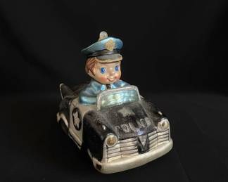Vintage Blown Glass Police Car Ornament second image